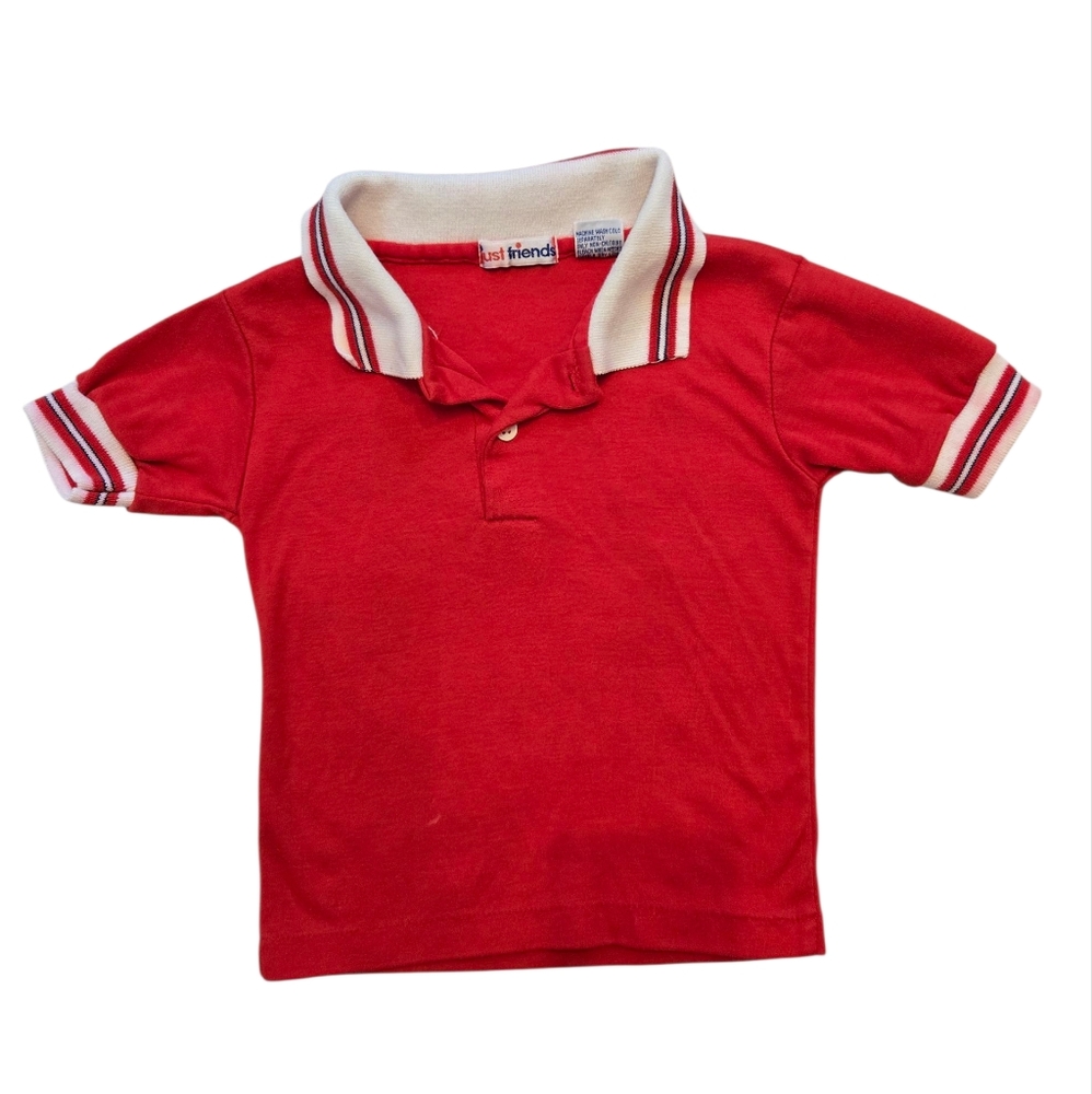 Vintage Y2k Just Friends Red Polo Shirt